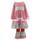 New fashion print baby girl outfit print suit costumes for kids Christmas outfit fall boutique girl clothing