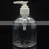 Personal Care Hand Washing 350ml Transparent PET Plastic Bottle and Lotion Pump