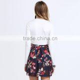 OEM&ODM Welcomed Sexy V Neck Floral Short Mini Dress Long Sleeved RYG-Q123 thumbnail-6