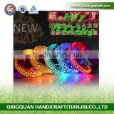 Custom Leopard Collar Nylon Led Dog Collar