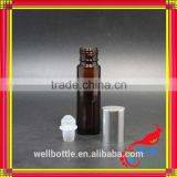 Supply new perfume bottle 10ml amber glass roll on perfume bottles with gold and silver lid