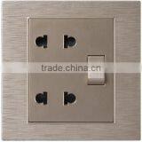 Top quality 2 gang 2 pole socket with switch with CE,CB,ROHS,SASO cetification