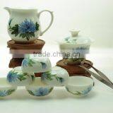 Hand Painted Chrysanthemum Flower Portable Travel Tea Set thumbnail-5