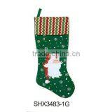 19" Non-woven Red Christmas Stocking With Tree and Reindeer thumbnail-2