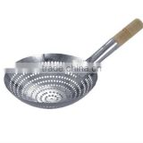stainless steel strainer with wooden handle