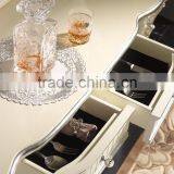 Louis XVI Style Neoclassical Buffet Table Set, White Ornate Buffet and Mirror Set With Tidy Line thumbnail-3