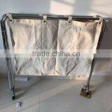Collapsible Chrome Plating Four Section Canvas Laundry Sorter thumbnail-3