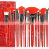 24 Red Makeup Brush Set Toiletry Crocodile Grain Colour Makeup Tools 24 Makeup Brush thumbnail-4