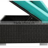 Outdoor Wicker Furniture Plastic Beach Lounge Chairs Sun Lounger for 2 Person thumbnail-3