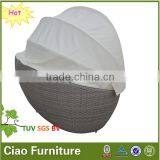 Round Rattan Outdoor Pool Bed With Canopy thumbnail-3
