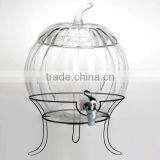 The Shape of a Pumpkin Glass Dispenser With Metal Stand thumbnail-3