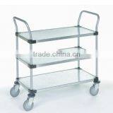 Three Shelf Galvanized Steel Utility Cart thumbnail-1