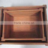 Customization Paulownia Wood Crate With Wheels and Handle thumbnail-5