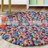 2017 Hot New Products Wholesale China Supplier Eco-friendly Baby Floor Mat Nepal Wool Felt Ball Rug Made in China thumbnail-2