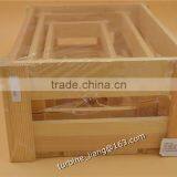 Large Natural Wood Box or Wooden Crate thumbnail-1