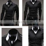 Stylish Italian Style Long Sleeve Latest Design Fashion Black Men's Brand Shirt thumbnail-1