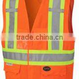 2017 Hot Sale Reflective Safety Vest Fluorescent Orange Security Vest Polyester Motorcycle Safety Vest thumbnail-1