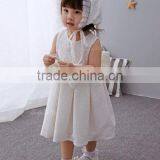 Baby Clothes Wholesale Hot Sale Chiffon Cheap 2017 Baby Clothing Children's Boutique Sleeveless Summer White Flower Girl Dress thumbnail-1