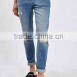 Women Acid Wash Detailed Ripped Out Ladies Jeans Denim Jeans Top Design Pant Trousers thumbnail-3