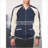 Wholesale Custom Soft 100% Polyester Baseball Collar Bomber Jacket Men thumbnail-2