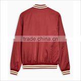 Wholesale Satin Custom Mens Bomber Jackets In Red thumbnail-3