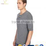 Short Sleeve T-shirt Wool Knitted Mens Crewneck Sweater thumbnail-1
