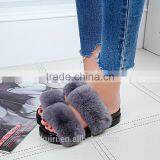 Rabbit Fur Women Fur Slippers Fashion Warm Gladiator Sandals Ladies Summer Flats Casual Platform Slides Fslipper-5 thumbnail-2