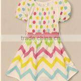 2015 New Baby Pastel Polka Dot and Chevron Girls Dress Easter Dress thumbnail-1