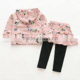 Spring Casual Style Full Flower Printing Cotton Girls Clothing Sets thumbnail-4