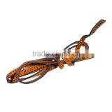 Orange "Made in China" Printed Flat PU Leather Cord