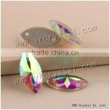 Sew on Fish Eye ab Rhinestones Beads Crystal Glass Beads AB Color With Two Holes or Not thumbnail-1