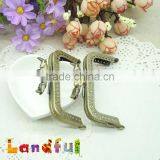 8.5cm Vintage Bronze Round Birds Bag Sewing Metal Coin Kiss Lock Square Frame thumbnail-3