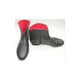 Black Solid Color Ankle Rain Boots With Polka Dot 6.3 Inch Shaft thumbnail-1