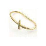 Fashion Bangle Bracelet Rhinestone Cross With Gold Plated Bracelet thumbnail-1
