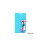 Hot celling with butterfly decorate colorful leather case for N7100 GALAXY Note2 case coer