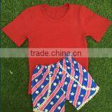 Hot Sale Girls Boutique Clothing Summer 2016 4th of July Girls Outfits Baby Clothes 100% Cotton Top Giggle Moon Remake Outfits thumbnail-1