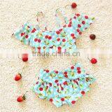 2017 Cute Cherry-print Two Pieces For Kids Girls Swimwear thumbnail-3