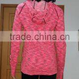Women Space Dyeing Fashion Sports Seamless Hoodies With Cover Stitckhes thumbnail-2