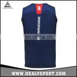 New Style Famous Brand Navy Blue Basketball Gym Suit Mesh Dry Fit Men Basketball Jersey thumbnail-4