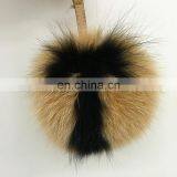Fur Pom Pom Keychain Whole Fox Fur Accessory Alphabet Bag Charm thumbnail-6