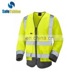 Hot selling safety high visibility custom long sleeve vest