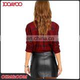 2017 New Arrival High Waist Short Bodycon Skirts Fashion Design Black Leather Mini Skirt thumbnail-4