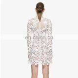 Casual Dresses Women Summer White Bodycon Floral Crochet Lace Long Sleeve Sexy Mini Dress thumbnail-2