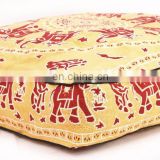 Indian Decorative Elephant Mandala Pet Bed Square Cotton Pillow Sham Dog Bed Cover