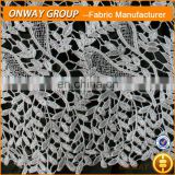2015 wholesales 100% polyester leaves design african wedding dress guipure lace fabric shaoxing