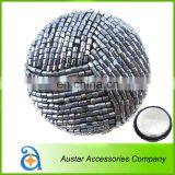 Hot Sell Handmade Fabric Covered Button With Beaded for Garment Decoration