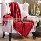 100% Polyester Sherpa Flannel Blanket Two Sides Brushed Cozy Fleece Throw thumbnail-2