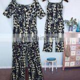 Parent-Child Outfit Fashion Leopard Grain Siamese Trousers Suits Short Sleeve Round Collar Sets (this Link for Girls,1-12years) thumbnail-5