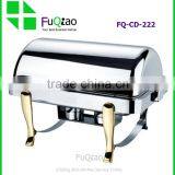 Gold Roll Top Stainless Steel Electric Buffet Chafing Dish for Hotel thumbnail-1