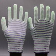 Colored Striped PU Palm-coated Gloves, Glue-coated Electronic Dust-free Work Anti-static Protective Labor Gloves thumbnail-1